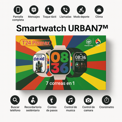 Smartwatch Urban7™ - Regalo Perfecto para Mujeres y Hombres.
